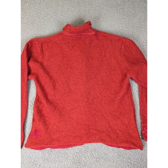 Cabela's Boiled Wool Cardigan Sweater Womens L Rust Red Button Up Pockets - Picture 10 of 11